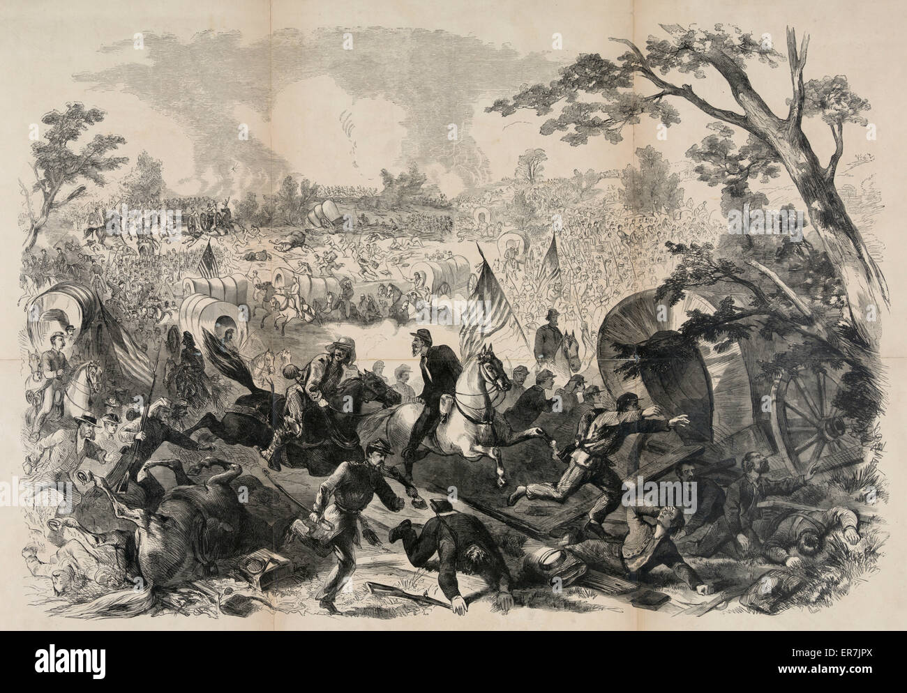 The first Battle of Bull Run, Va., Sunday afternoon, July 21 Stock Photo