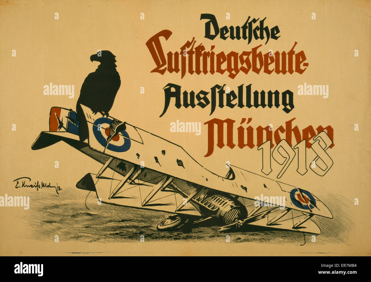 Deutsche Luftskriegsbeute Ausstellung Munchen 1918 Stock Photo