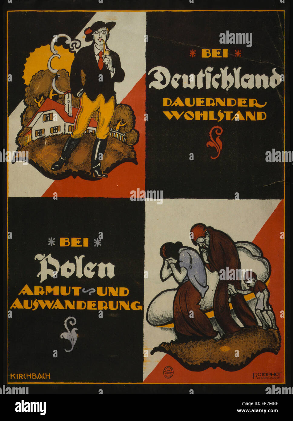 Bei Deutschland dauern der Wohlstand; bei Polen, Armut und A Stock Photo