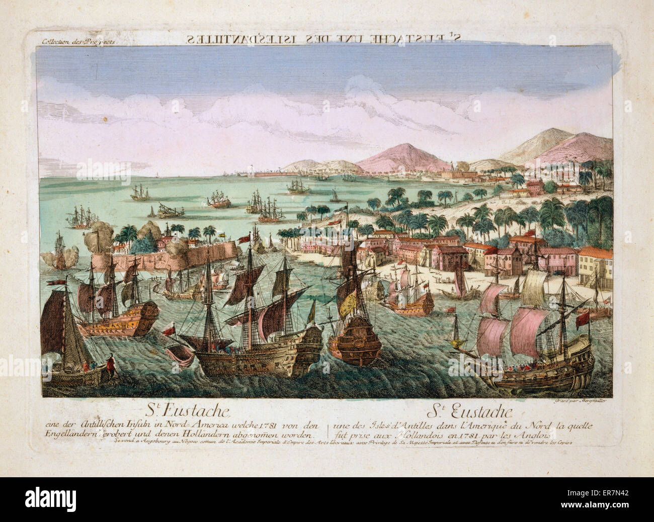 British naval assualt on Saint Eustatius Stock Photo Alamy