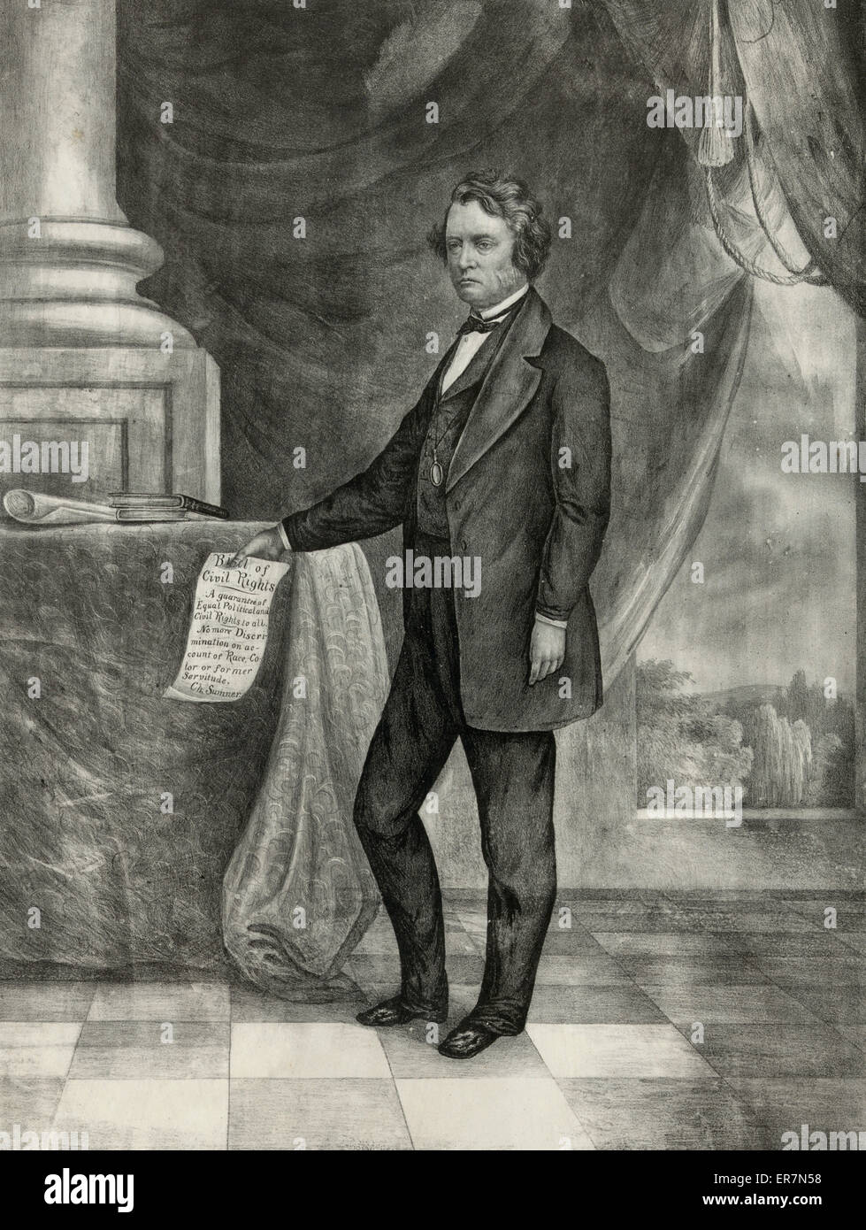 Hon. Charles Sumner. The great senator and statesman. The ch Stock Photo