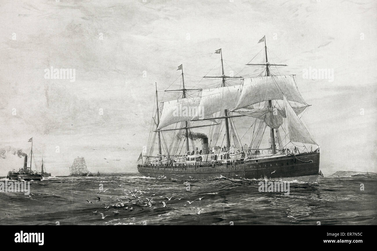 The Oceanic. Pioneer steamer of the White Star Line. The Oceanic. Pioneer steamer of the White Star Line. Stock Photo