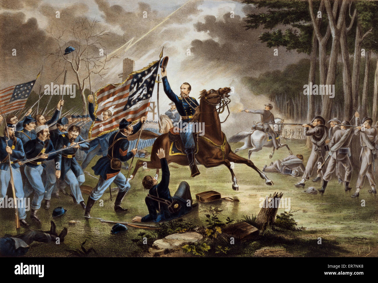 General Kearney's gallant charge, at the Battle of Chantilly Stock Photo