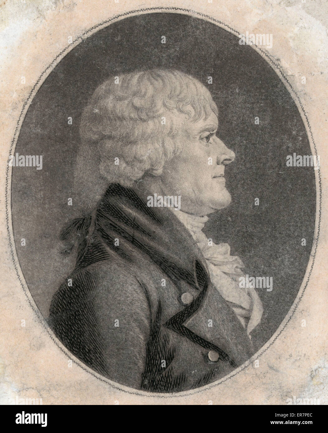 Thomas Jefferson, head-and-shoulders portrait, right profile Stock Photo