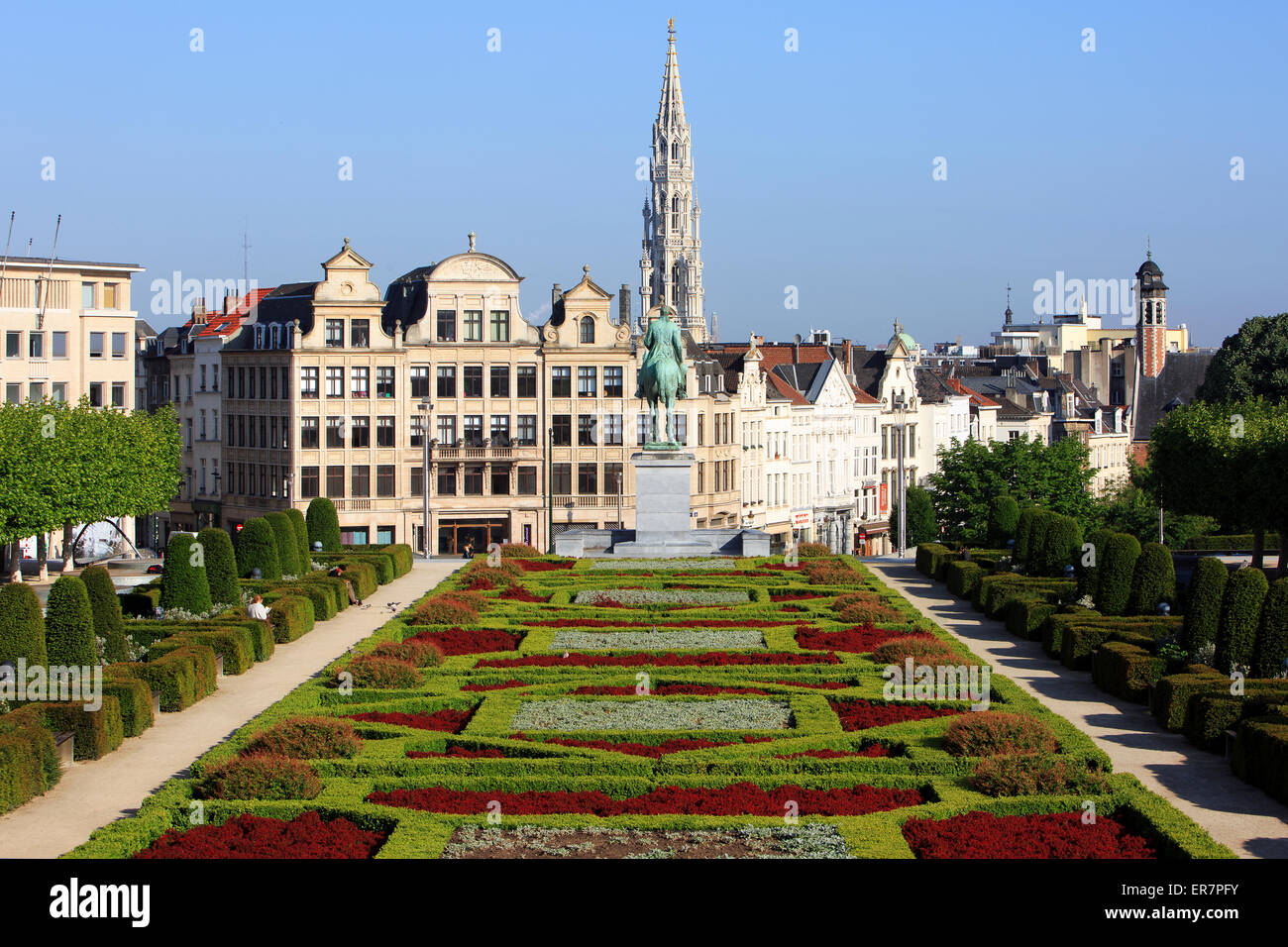 A panoramic view from Mont des Arts in Brussels, Belgium Stock Photo