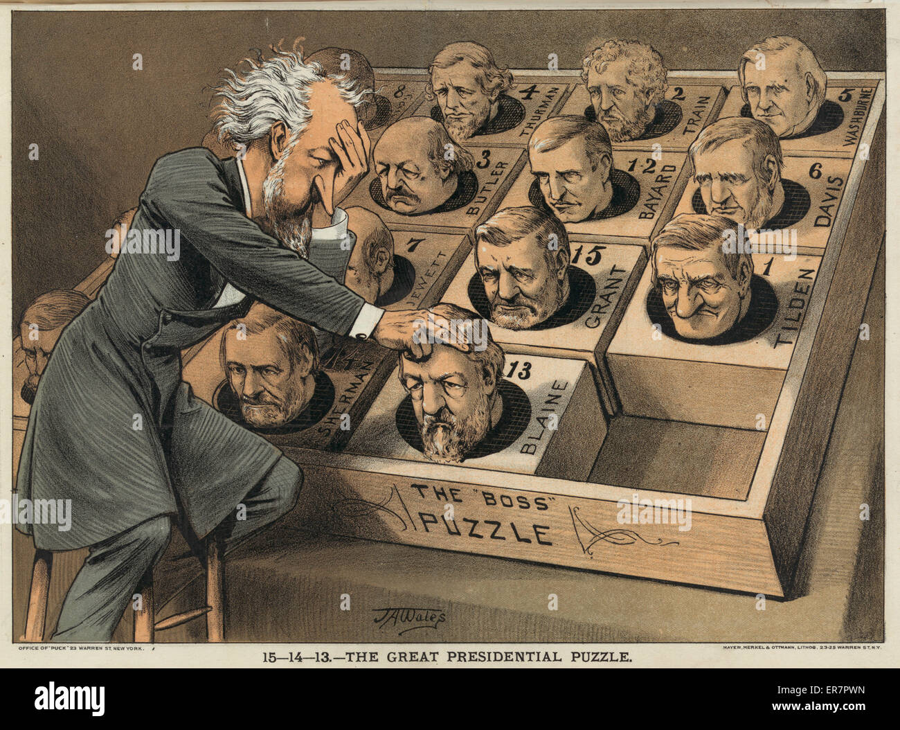 15 14 13. The great presidential puzzle. Illustration shows Senator
