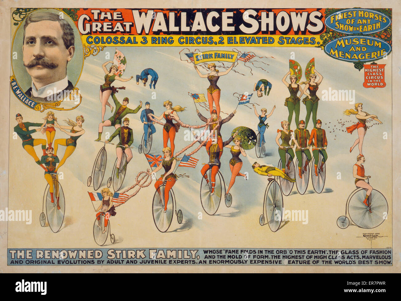 The Great Wallace shows : colossal 3 ring circus, 2 elevated Stock Photo