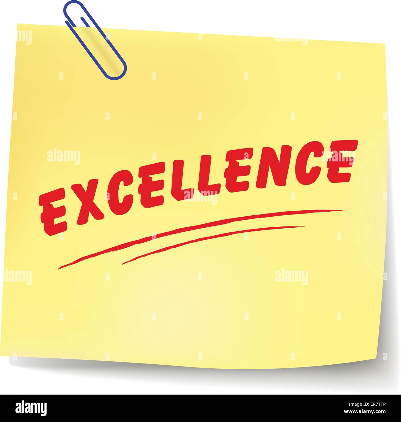Vector illustration of excellence paper message on white background Stock Vector