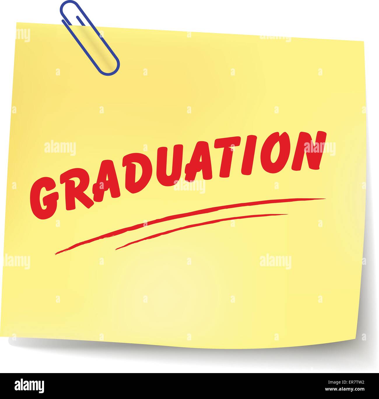 Vector illustration of graduation paper message on white background Stock Vector