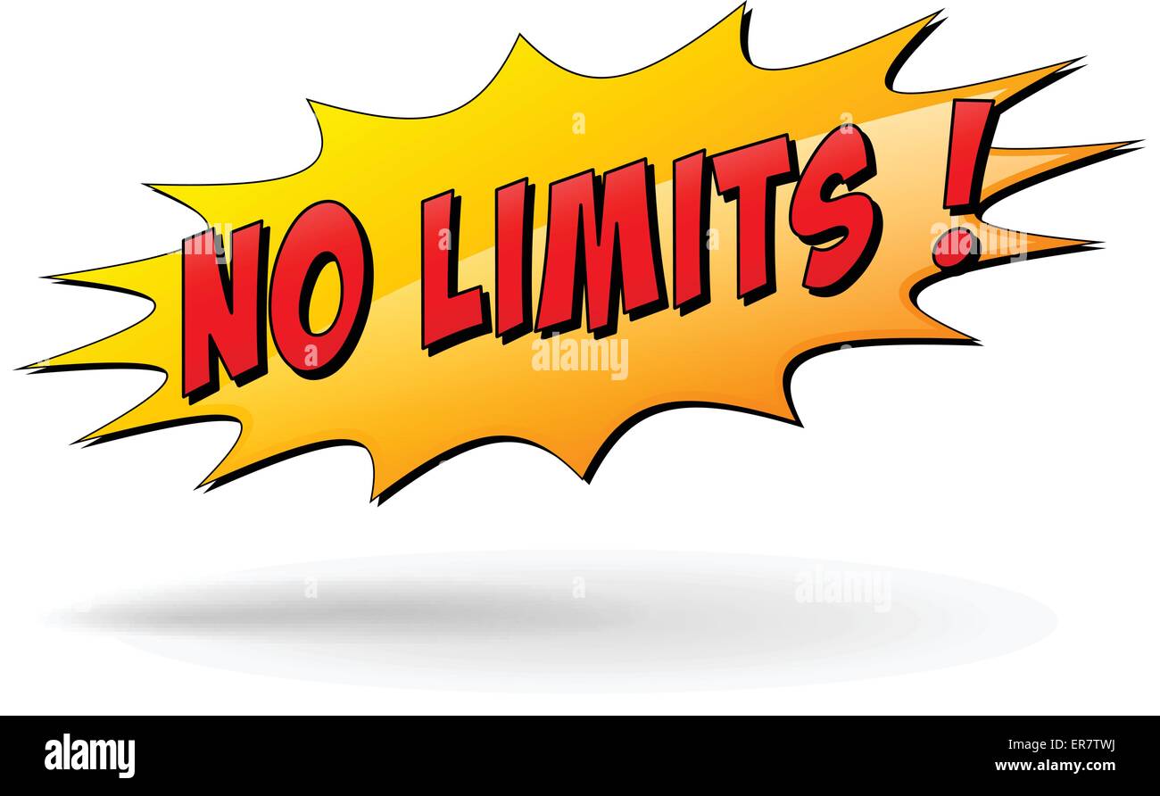 Vector illustration of no limits starburst icon on white background Stock Vector