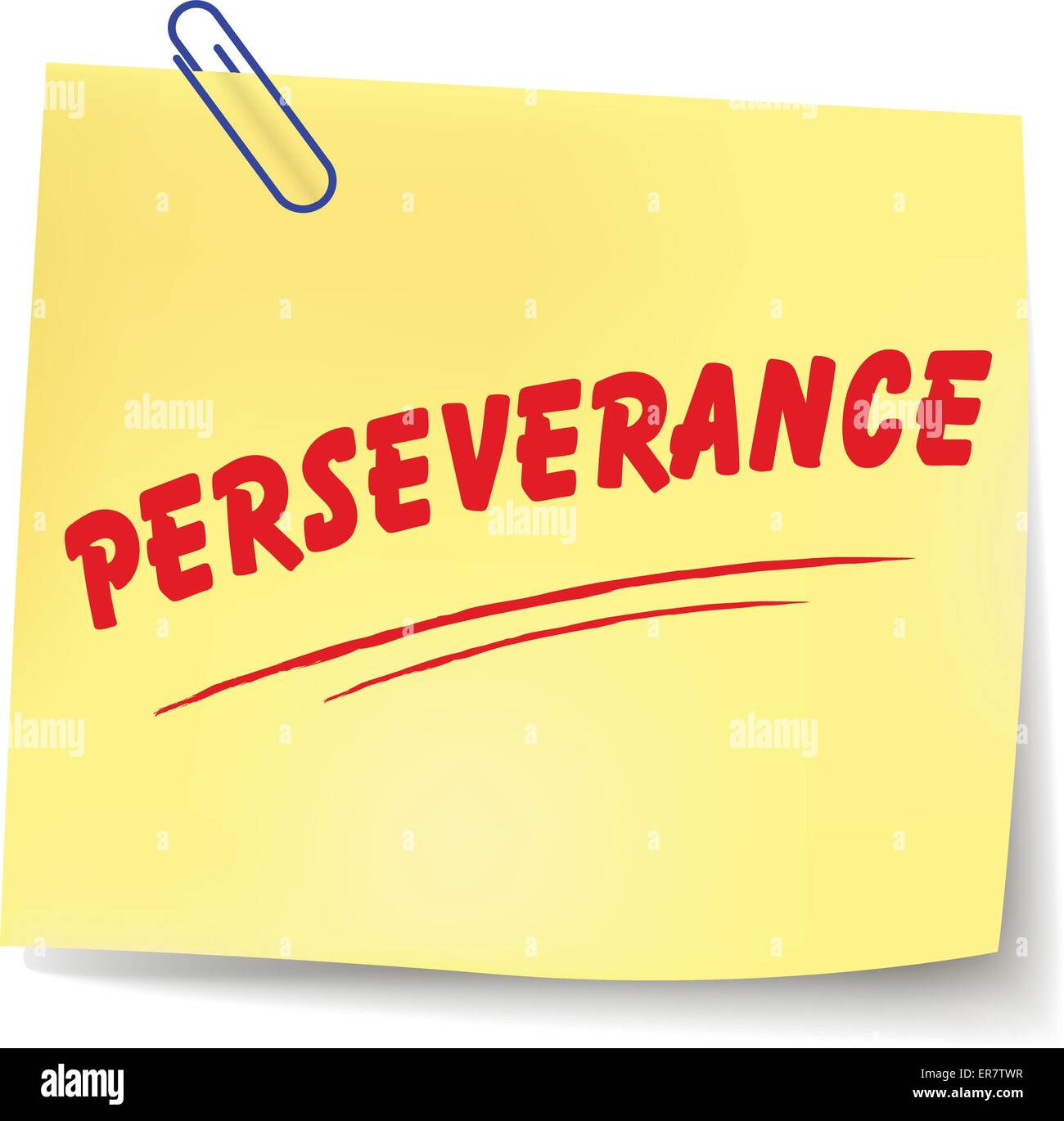 Vector illustration of perseverance paper message on white background Stock Vector
