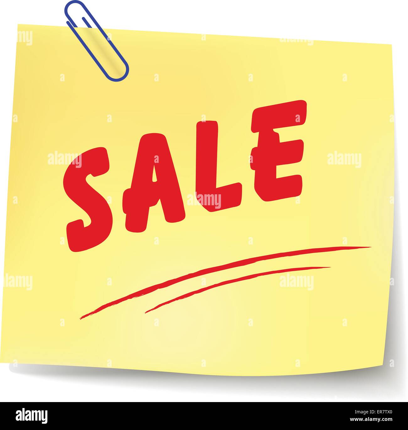 Vector illustration of sale paper message on white background Stock