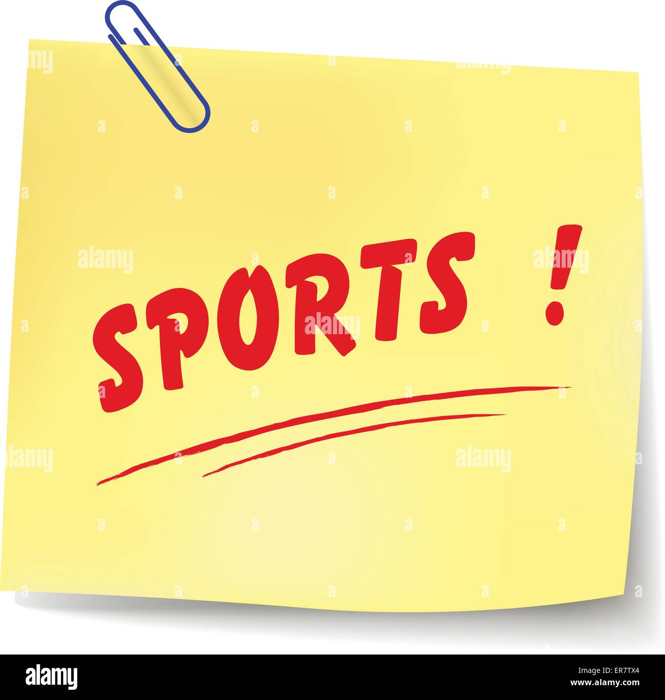 Vector illustration of sports paper message on white background Stock Vector