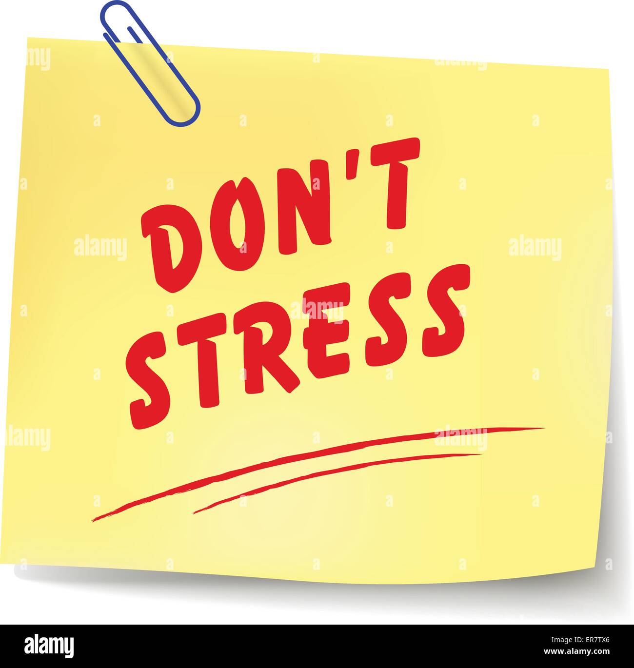 Vector illustration of no stress paper message on white background Stock Vector