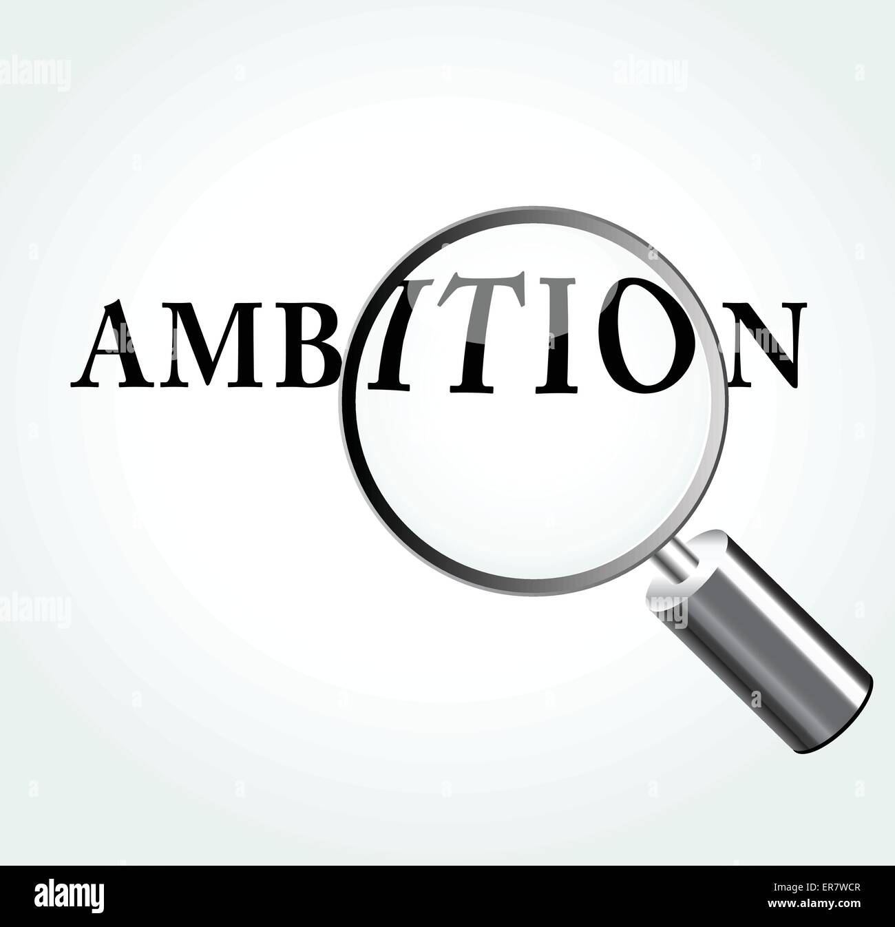 Vector illustration of ambition concept with magnifying Stock Vector