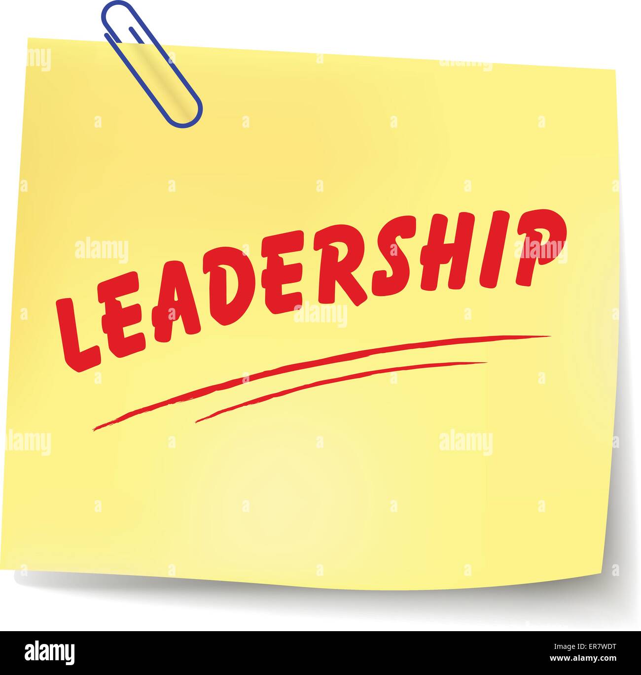 Vector illustration of leadership paper message on white background Stock Vector