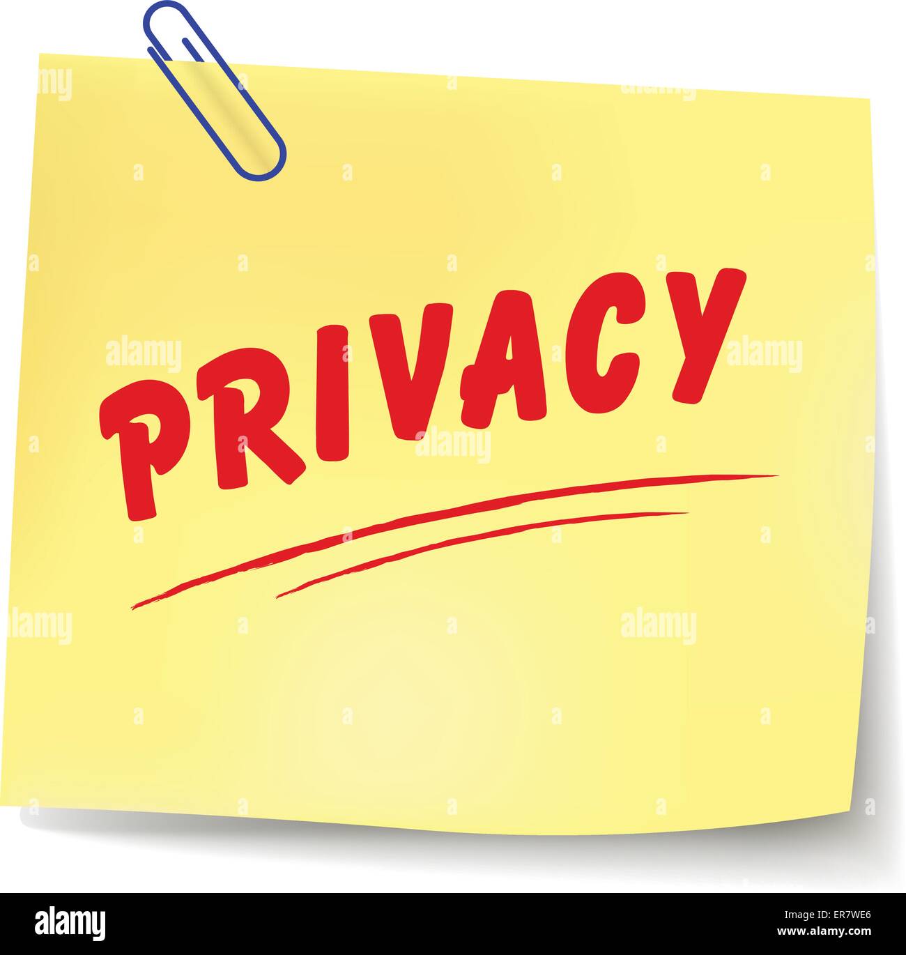 Vector illustration of privacy paper message on white background Stock Vector