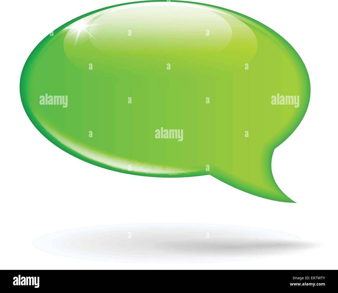 Vector illustration of green blank speech bubble on white background ...