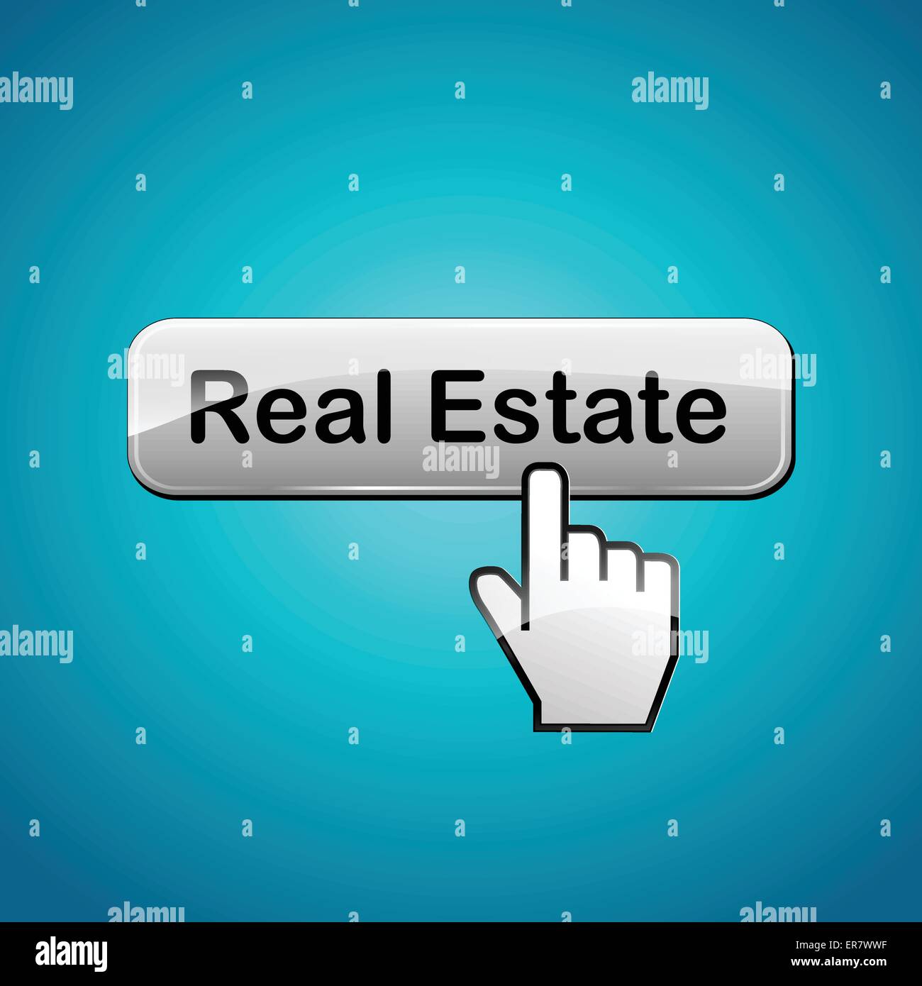 Vector illustration of real estate button concept background Stock