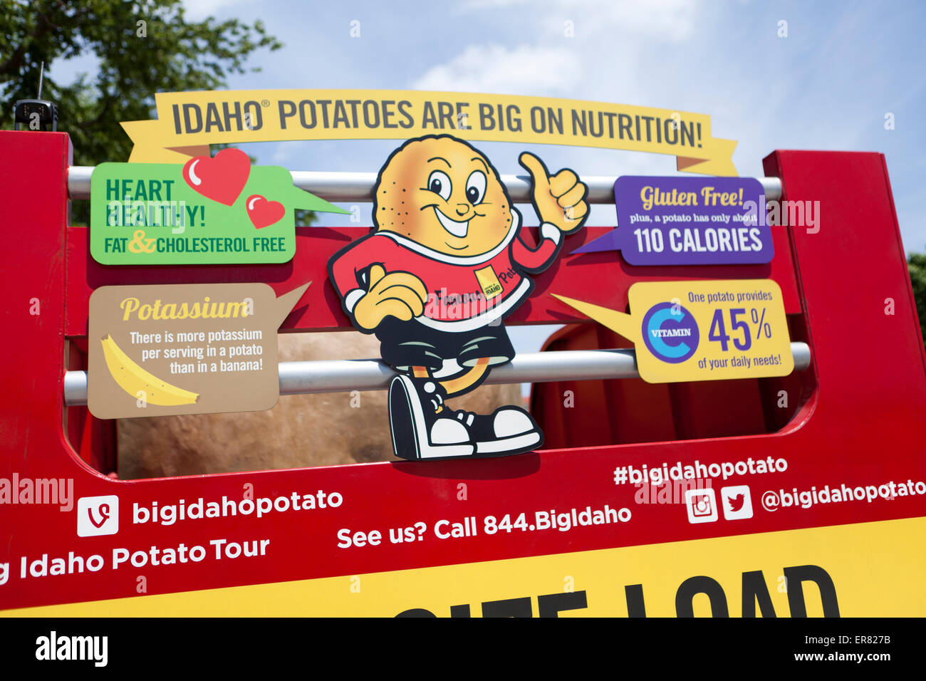 Idaho potato promotion truck sign - USA Stock Photo