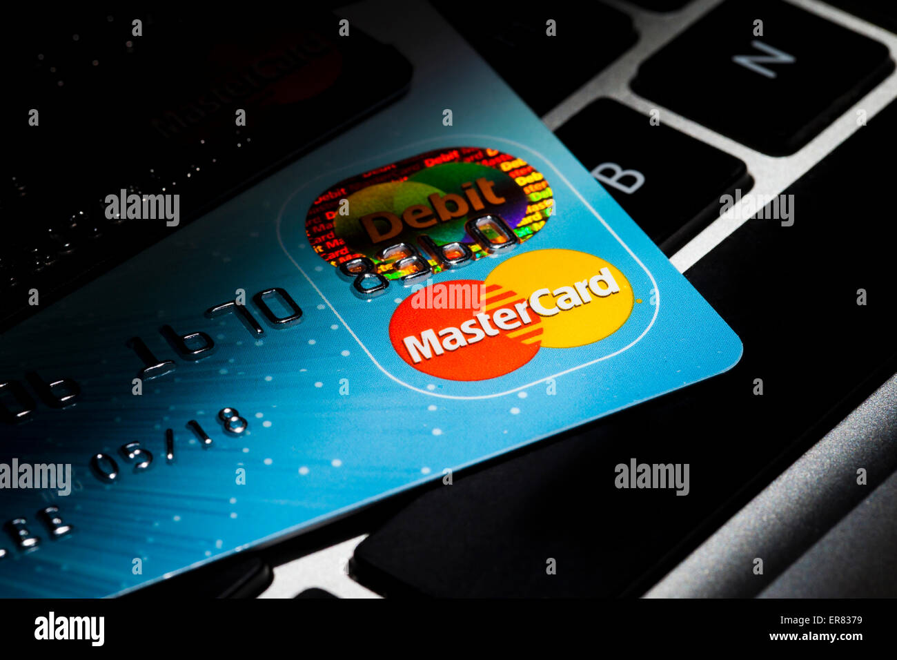 Credit card on computer keyboard USA Stock Photo Alamy