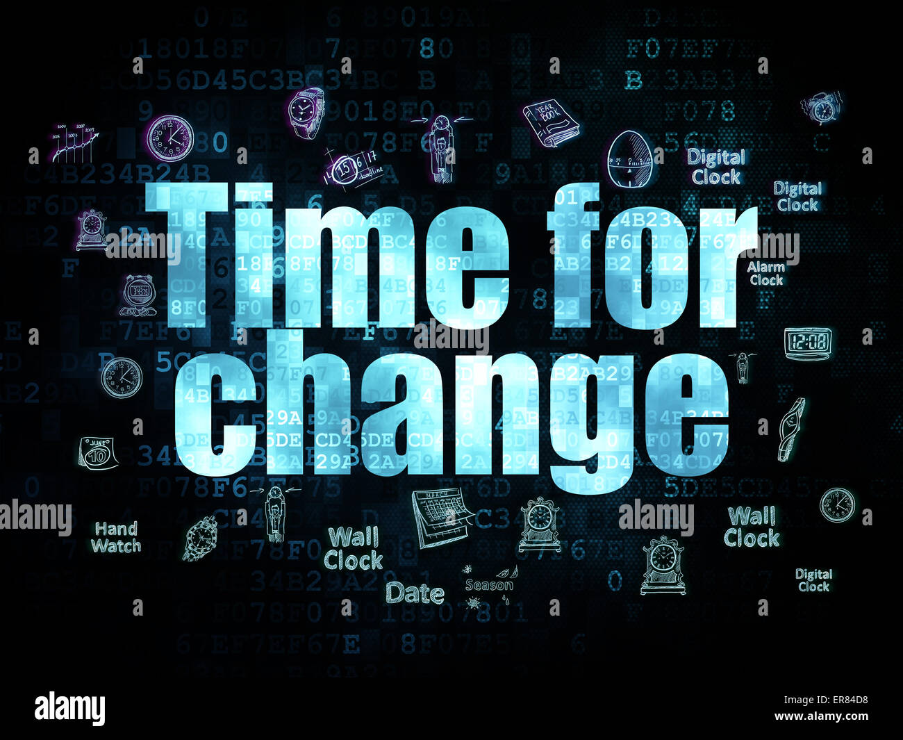 Time concept: Time for Change on Digital background Stock Photo - Alamy