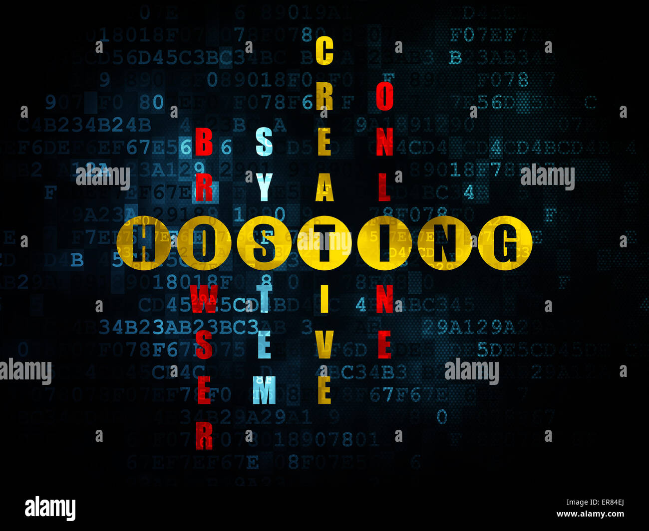 Web development concept: word Hosting in solving Crossword Stock Photo Web development concept: word Hosting in solving Crossword Stock Photo