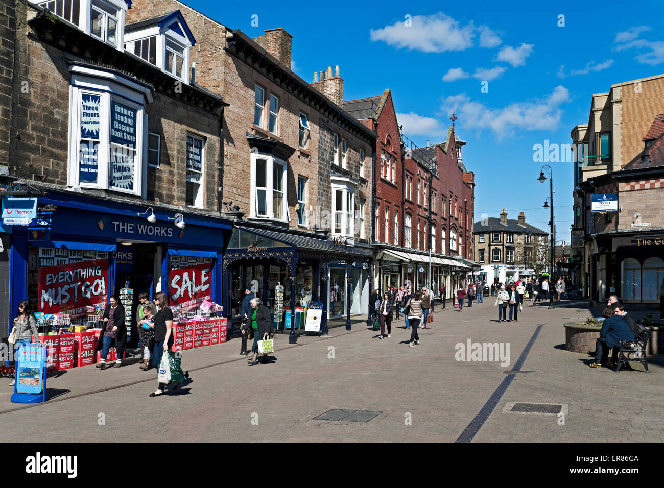 Shops along Oxford Street Harrogate North Yorkshire England UK United