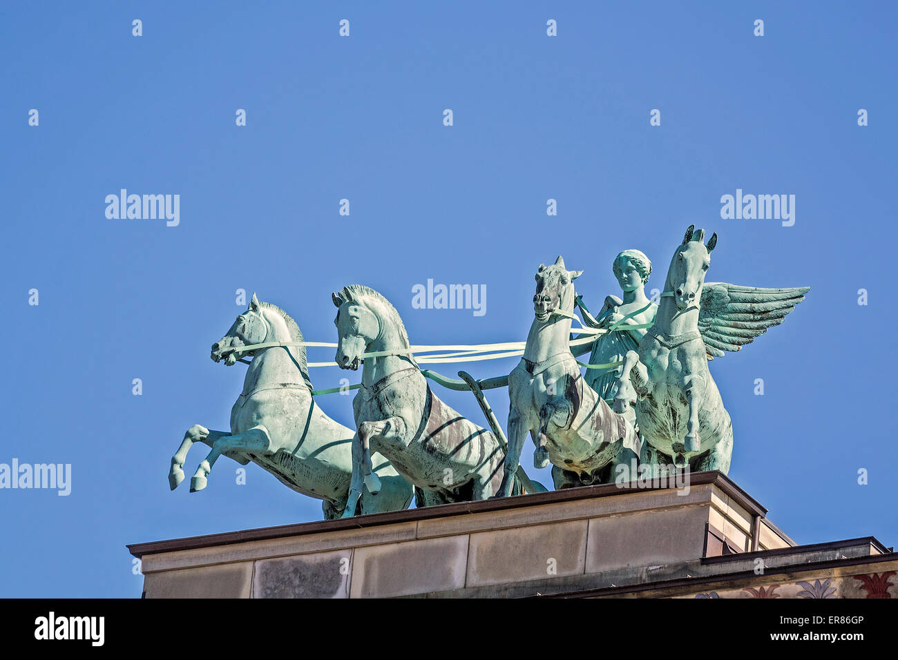 Angel on Four Horse Chariot Copenhagen Denmark Stock Photo