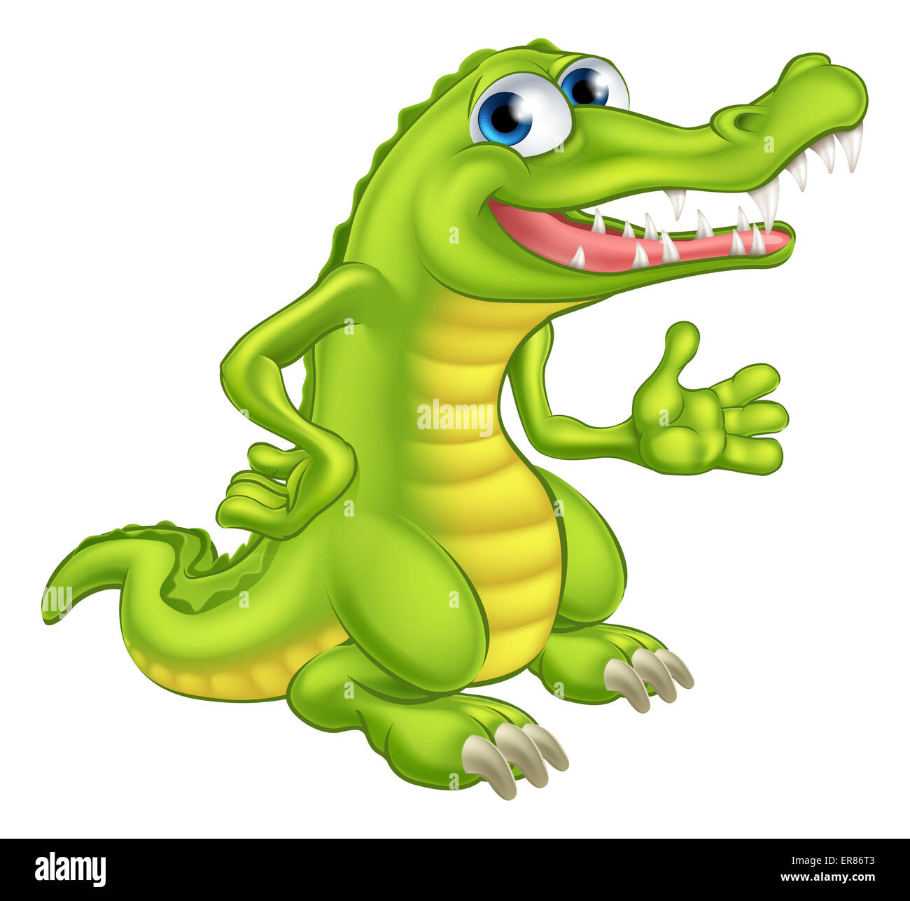 An illustration of a cute cartoon crocodile or alligator Stock Photo