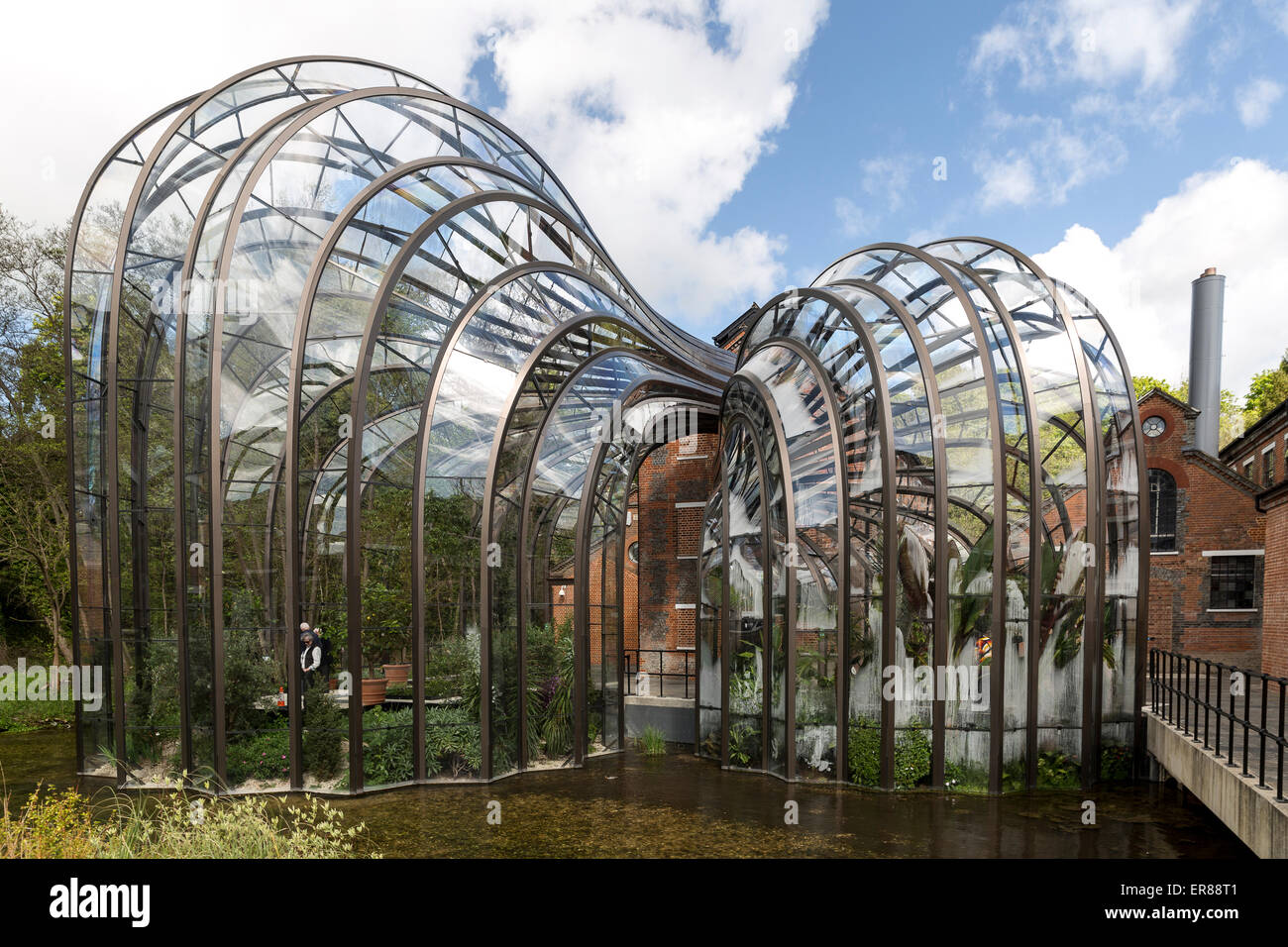 Botanical Glasshouses, Bombay Sapphire Distillery Visitor Centre, Laverstoke, Hampshire, England, UK. Stock Photo