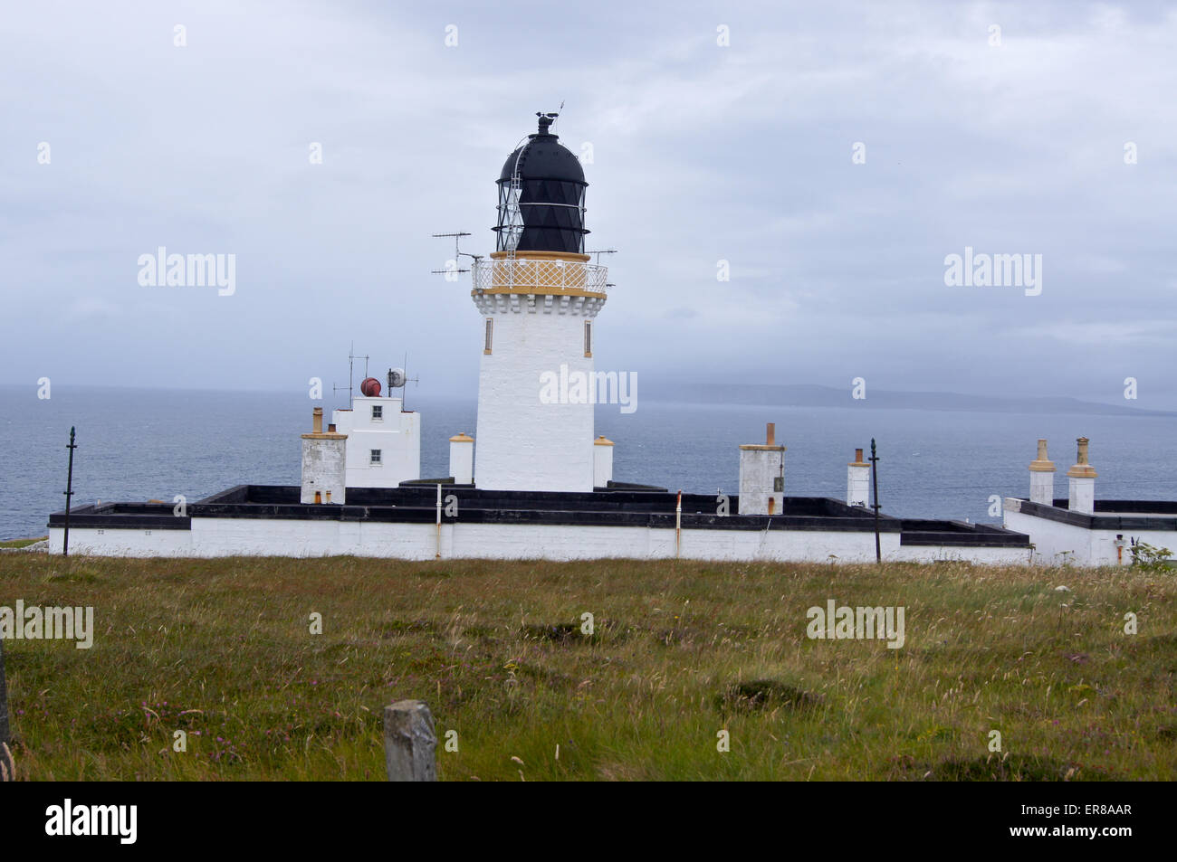 Dunnet Head lighthouse, most northerly point on the UK mainland, Caithness, Scotland Stock Photo