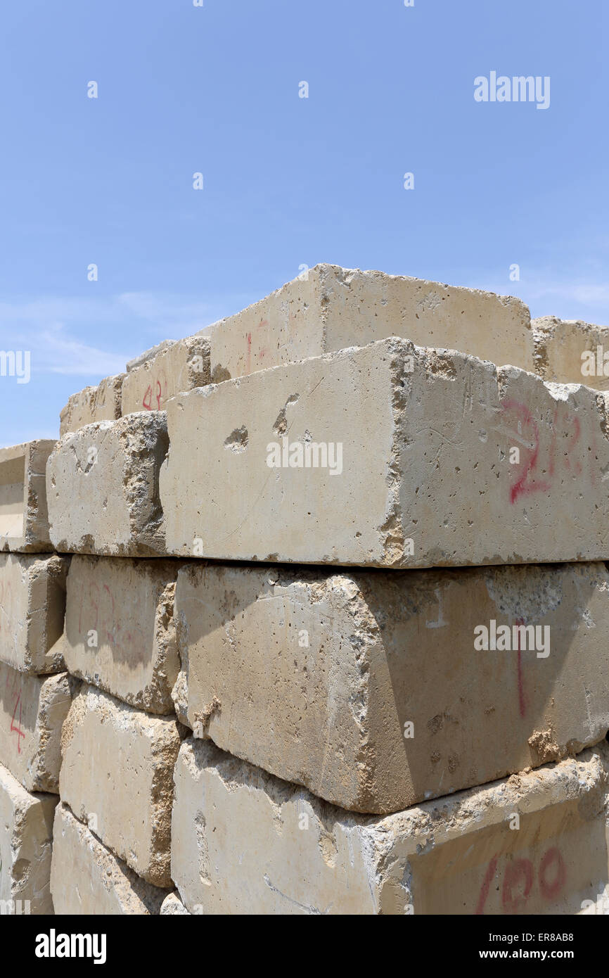 Stack of concrete blocks Stock Photo Alamy