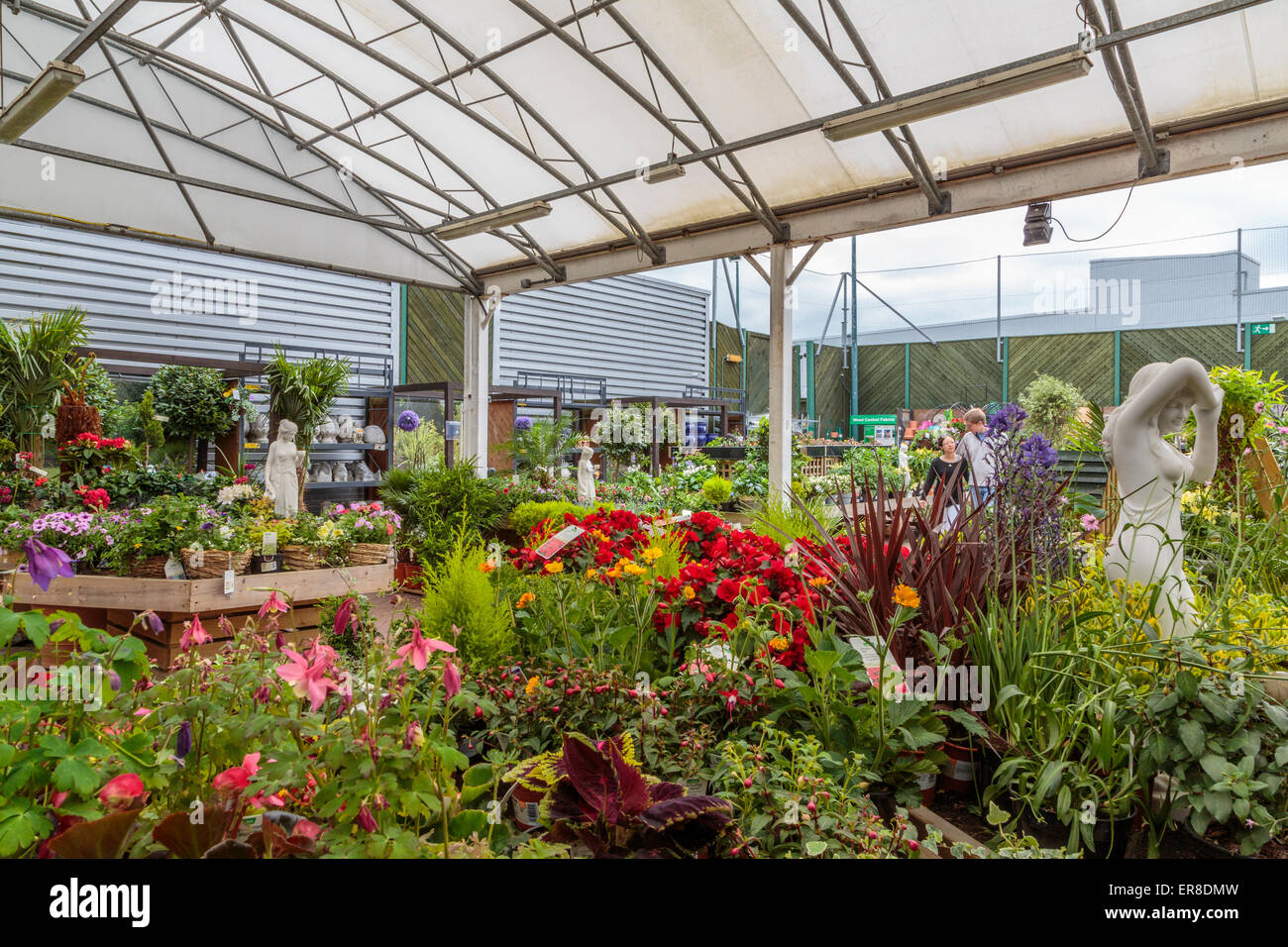Plant, flowers, statues and many garden supplies on sale at a Homebase  Garden Centre London England UK Stock Photo - Alamy
