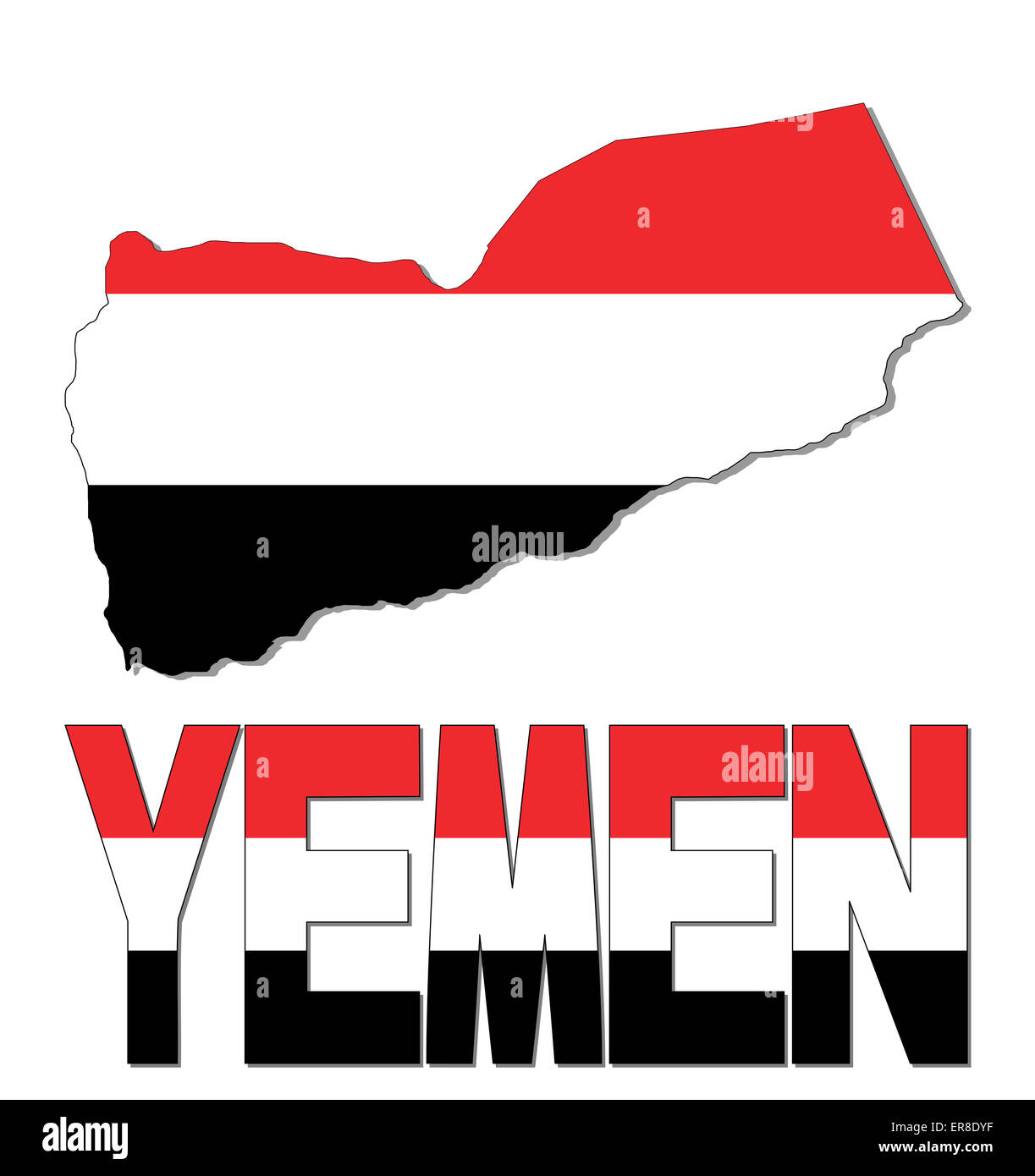 Yemen map flag and text illustration Stock Photo - Alamy