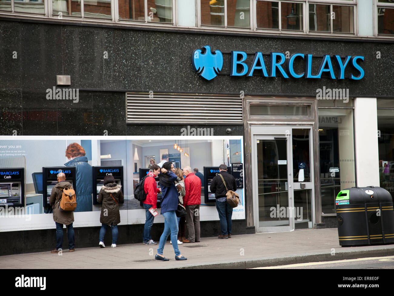 Barclays Cash Point on Charing Cross RD - London UK Stock Photo