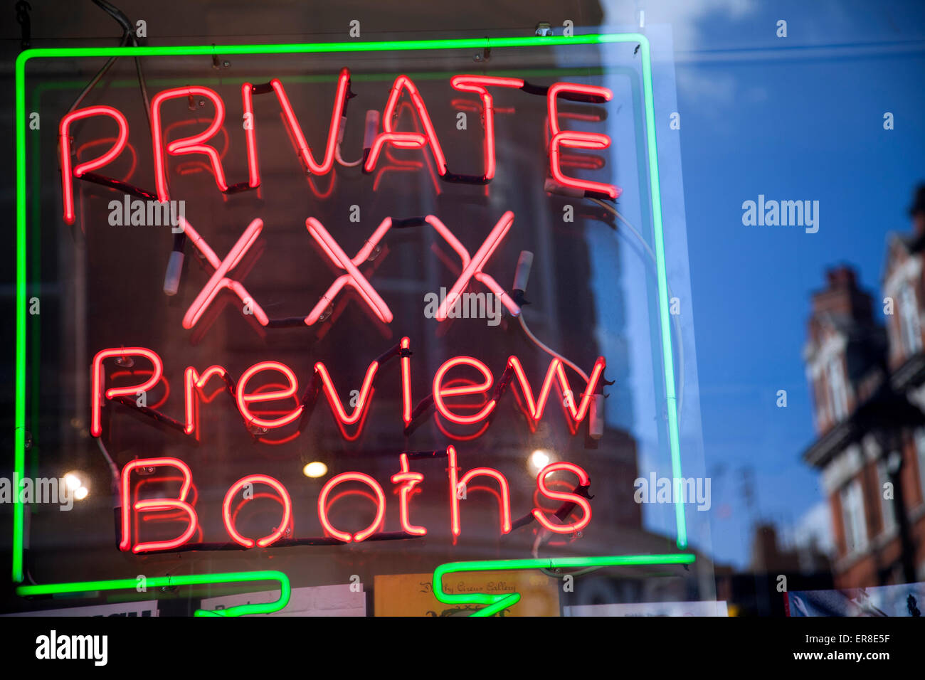 Sex Sign Private Viewing Booths in Soho London UK Stock Photo Alamy