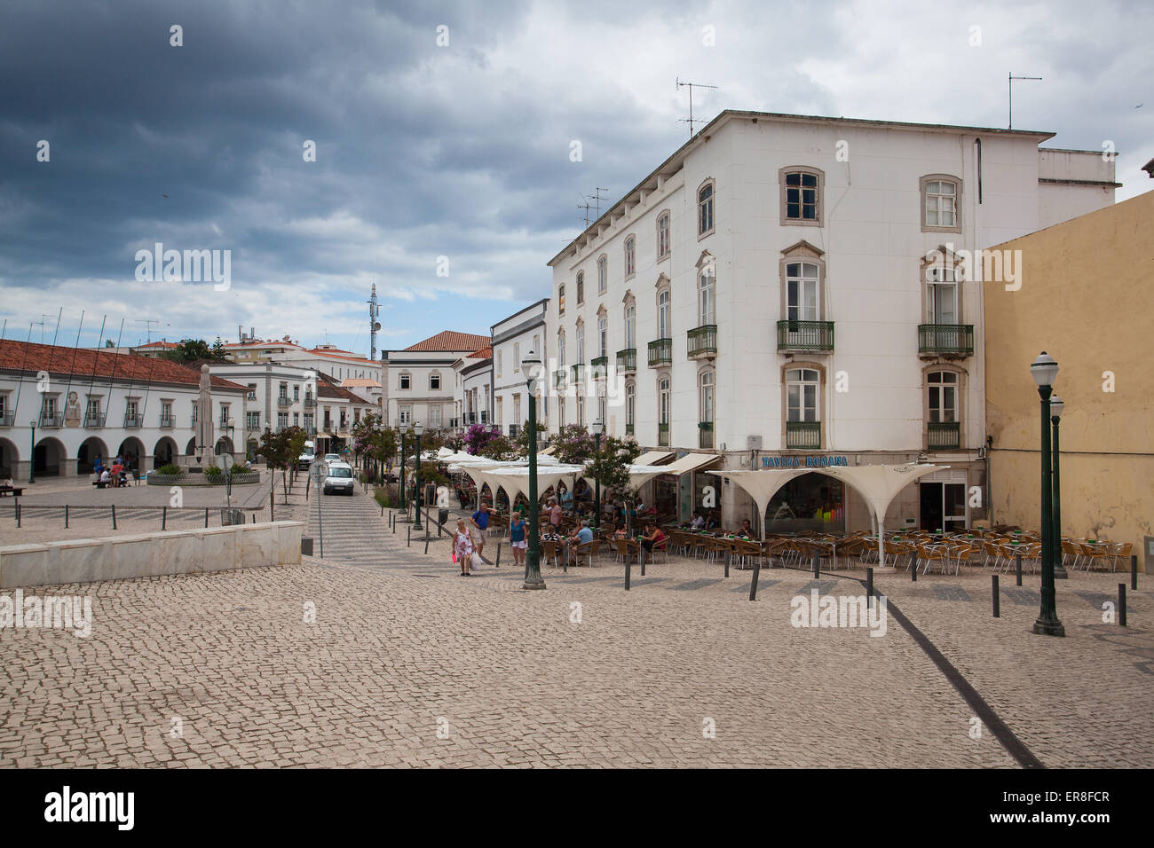 Tavira, Portugal - July 7,2014: Historic architecture in Tavira city. Stock Photo