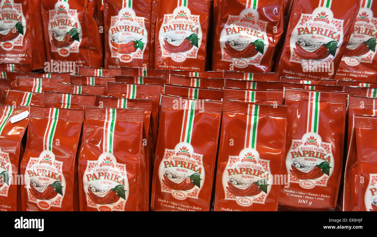 hungarian product, paprika, Great Market Hall, Budapest, Hungary
