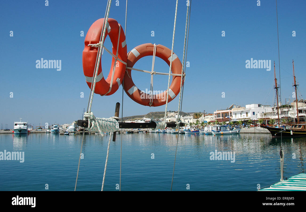 The port of Kardamena, Kos, Greece Stock Photo