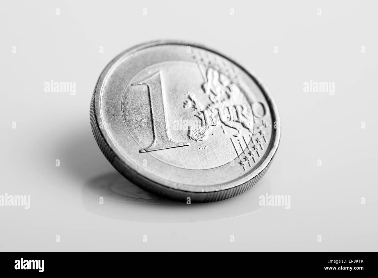 One Euro Coin Isolated on White Background Stock Photo