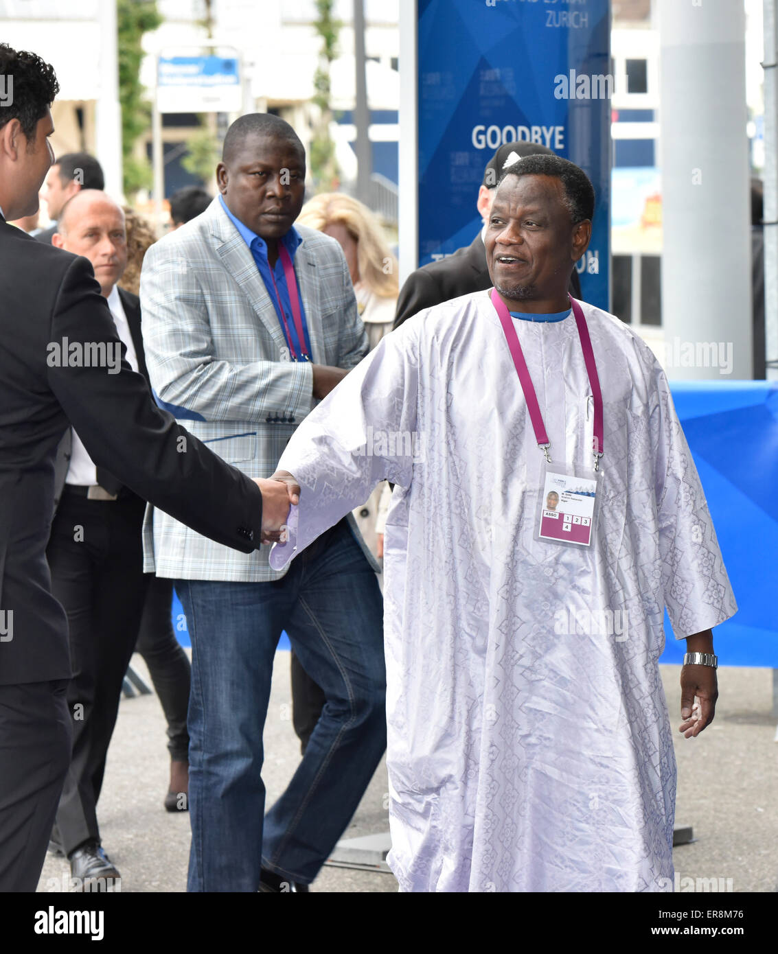 Zurich, Switzerland. 29th May, 2015. FIFA delegate Ibrahim Nakandari M. SANI (Niger) arrives at Zurich Hallenstadion for the 2015 FIFA congress. Credit:  thamerpic/Alamy Live News Stock Photo