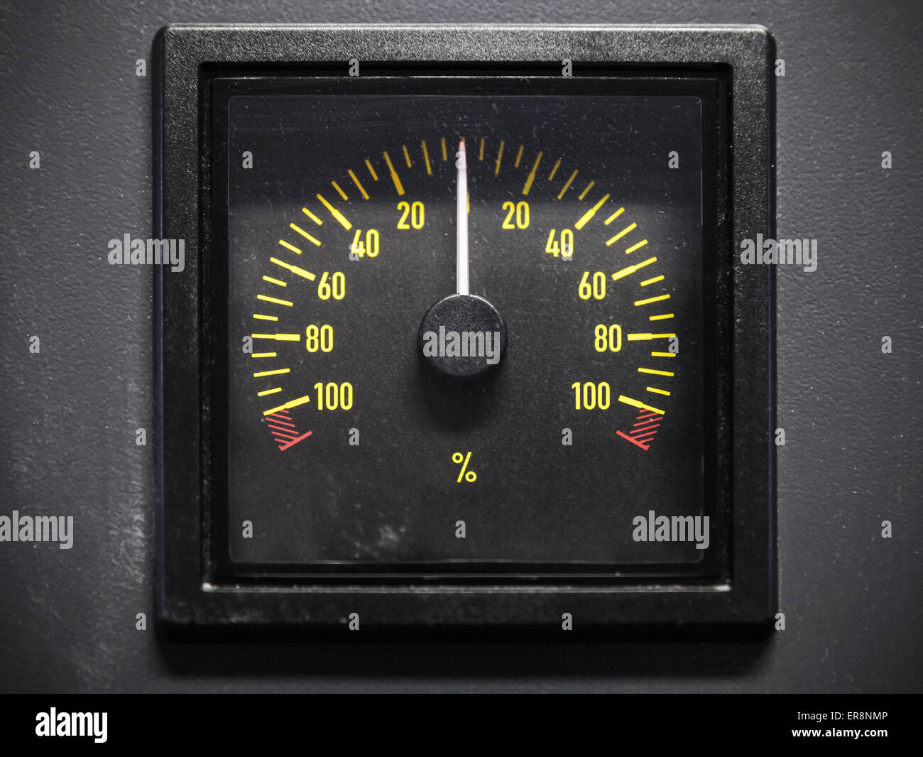 Lighted navigation pitch indicator scale, selective focus, front view Stock Photo