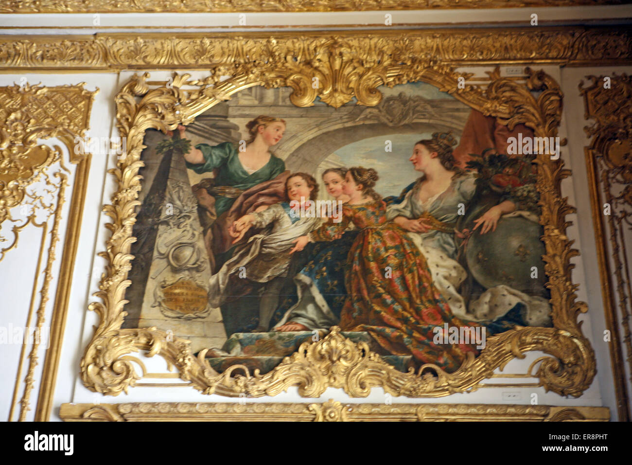The Queens bedroom or bedchamber Palace  Versailles France Stock Photo