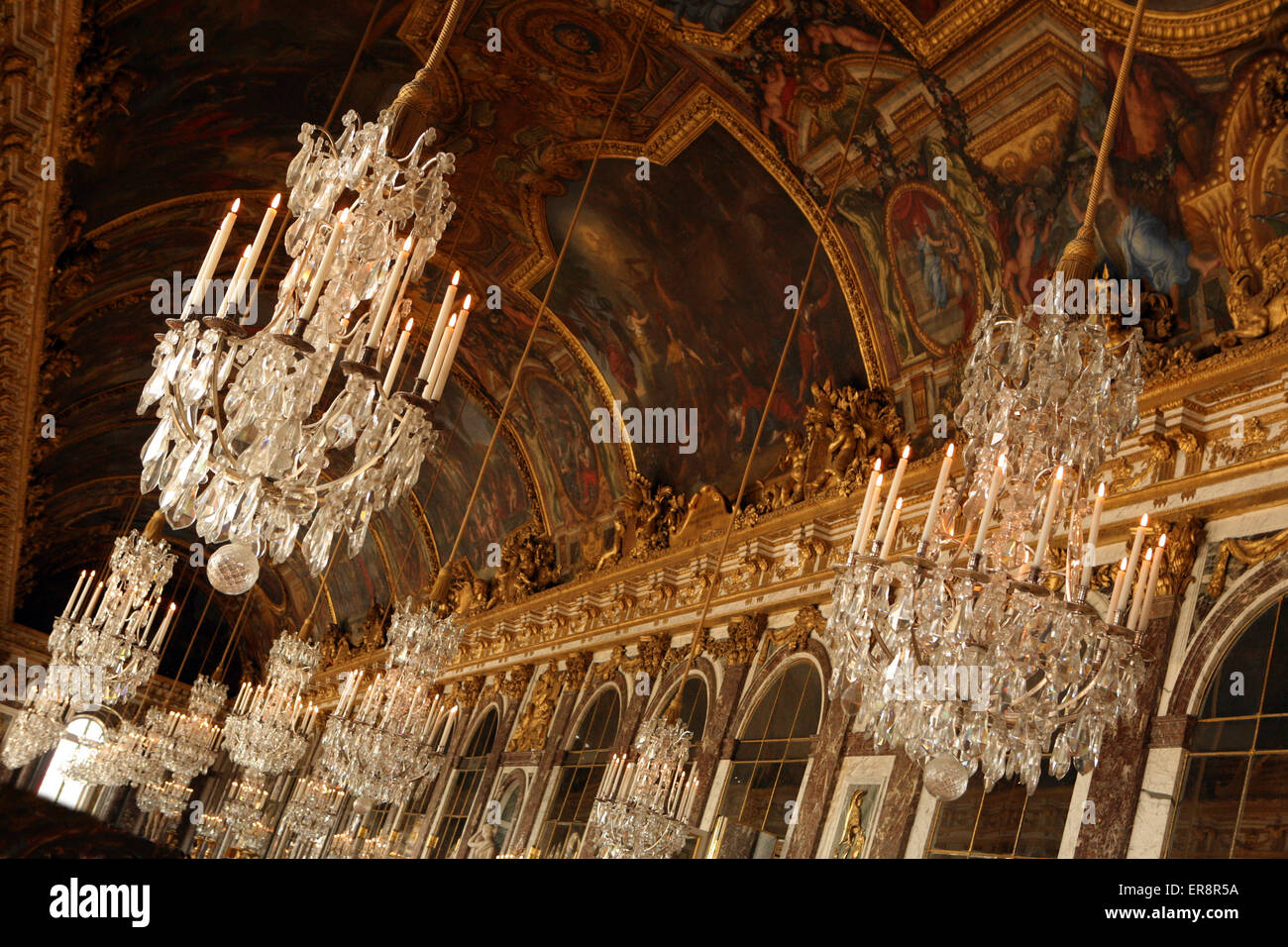 Hall of Mirrors Palace of Versailles France Stock Photo