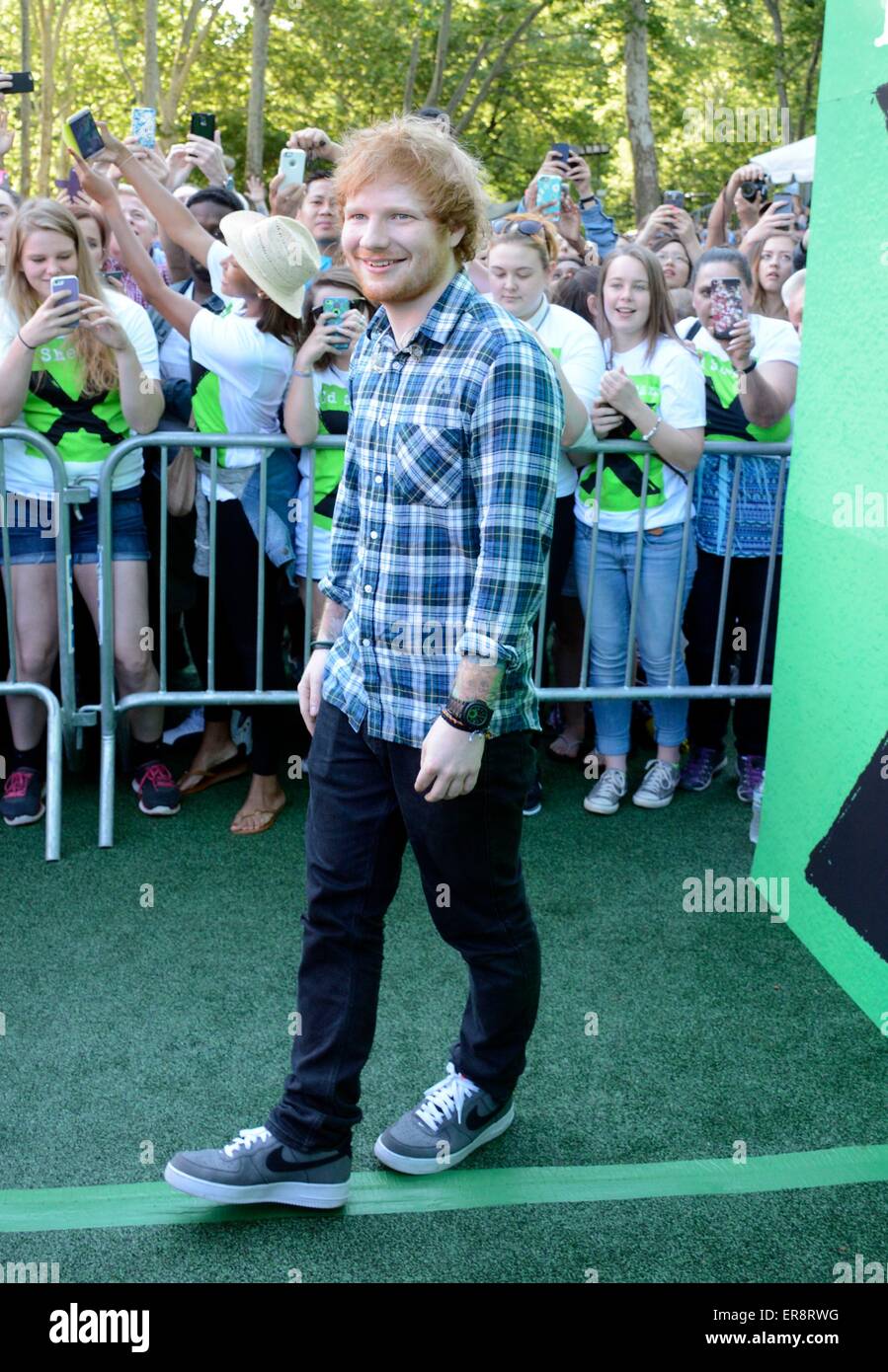 New York, NY, USA. 29th May, 2015. Ed Sheeran on stage for ABC's Good  Morning America (GMA) Fun in the Sun Summer Concert Series with Ed Sheeran,  Rumsey Playfield in Central Park,