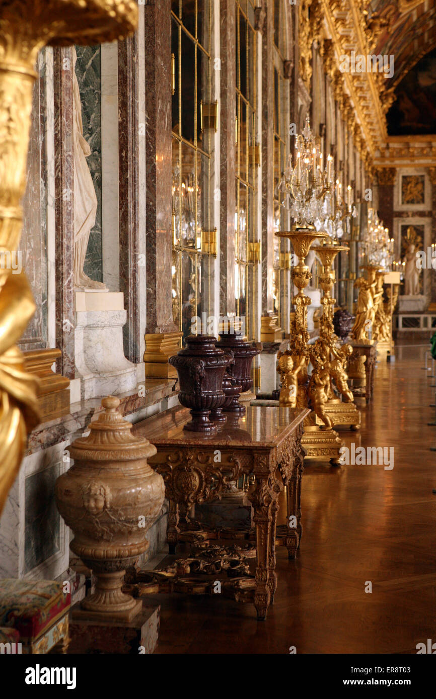 Hall of Mirrors Palace of Versailles France Stock Photo