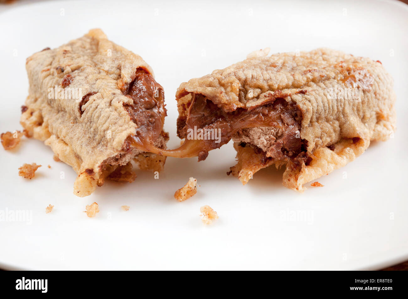 Deep fried Mars bar - a delicacy in Scotland UK Stock Photo