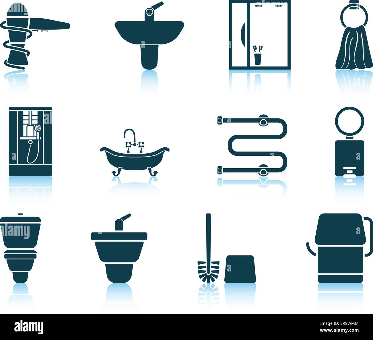 Set of bathroom icon. EPS 10 vector illustration without transparency ...