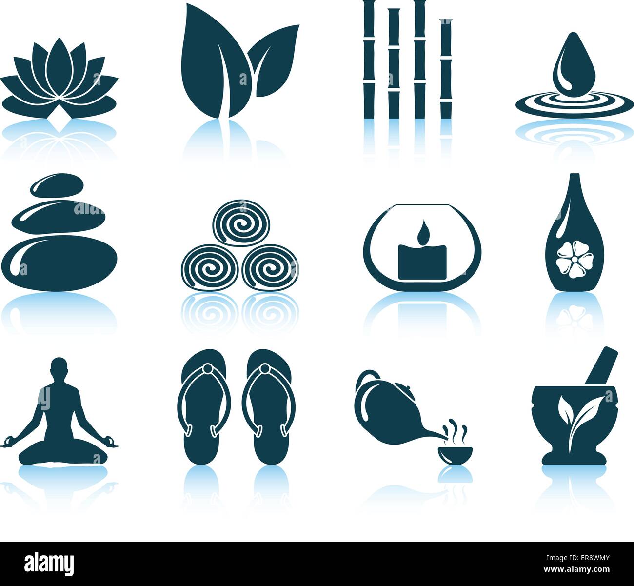 Set of spa icons. EPS 10 vector illustration without transparency Stock